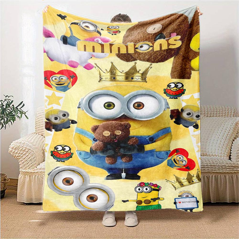 Minions Friends Adventure Blanket Soft Throw Blanket For Home Bedroom Bed Sofa Travel Office Solid Christmas Blanket