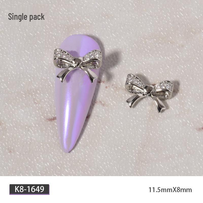 Luxury Zirconia Rhinestone Bow Nail Art Accessories