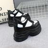 Fashion 12CM Platform Wedge Sneakers Chunky Shoes Genuine Leather for Women Summer Shoes Spring Autumn Walking Sneakers Fashion