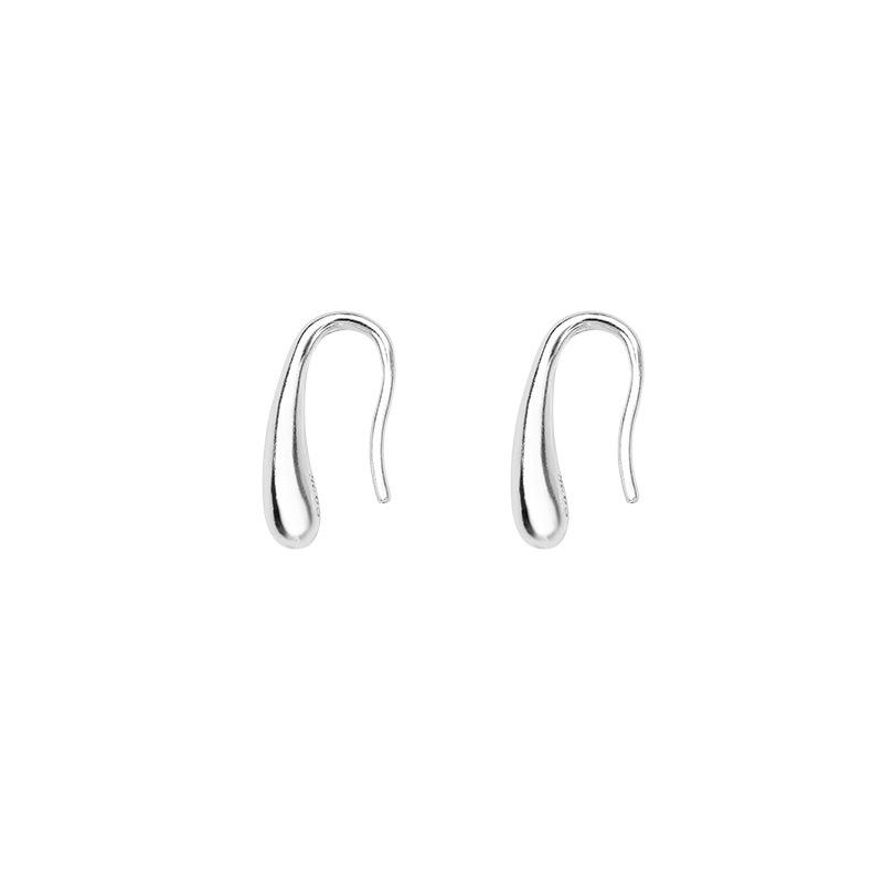S925 Sterling Silver Women's Simple Korean Style Water Drop Stud Earrings for Sleeping