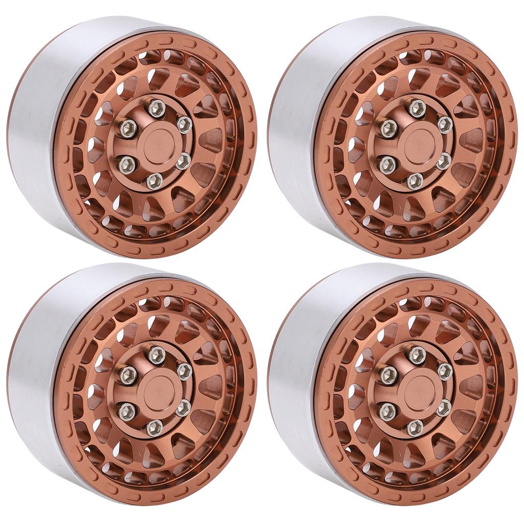 4pcs Beadlock RC Car Wheel Hub Set 1.9in Aluminum Alloy Tire   for 1Celsius10 1Celsius12 1Celsius14 Remote Control Cars
