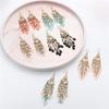 Round acrylic rice beads fringed ear hooks new retro niche design earrings fashion personality temperament earrings