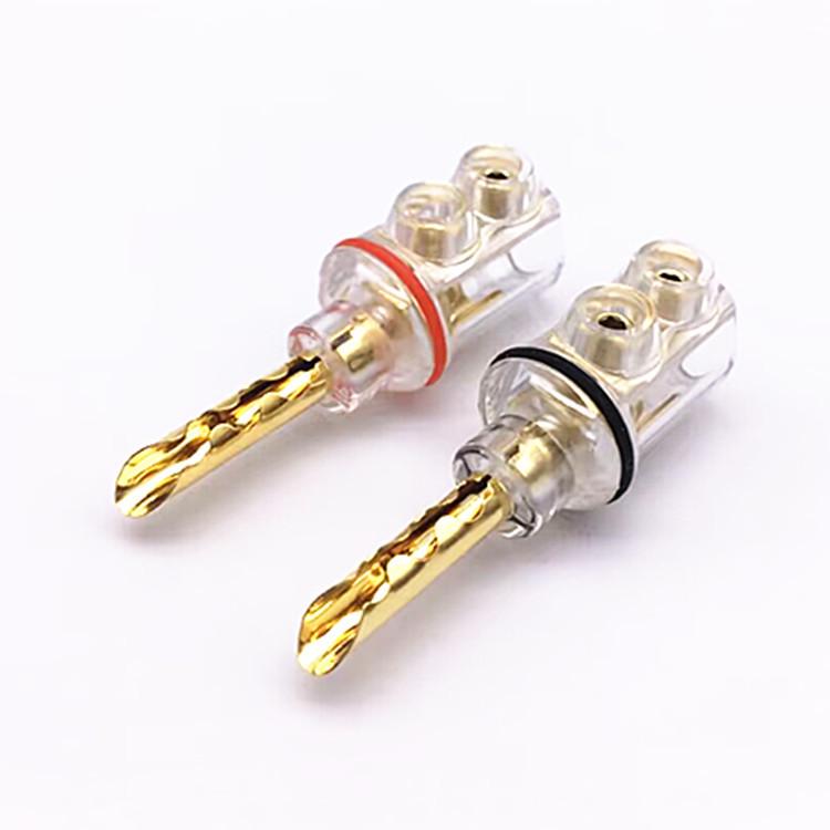 Audiophiler Kupfer Gold Gerändelter Bananenstecker HIFI Lötloser Lautsprecherklemme
