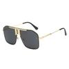 New Stylish European-American Trendy Metal Big Frame Square Sunglasses