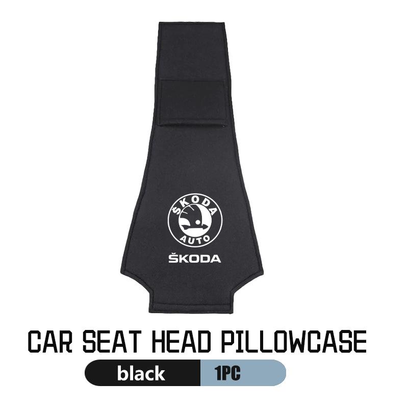 AAAJF1 Car Headrest Cover Universal Interior Accessories Fit For Skoda Kamiq Karoq Octavia 2 3 Rapid Scala Kami Fabia VII VRS