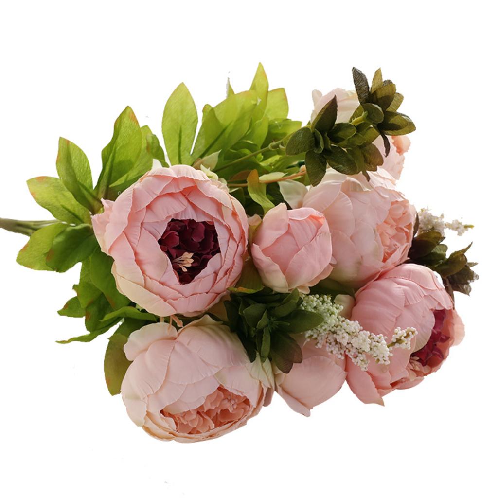 European Style Artificial Flowers Vintage Bouquet Peonies Flowers for Home Table Centerpieces Wedding Decoration