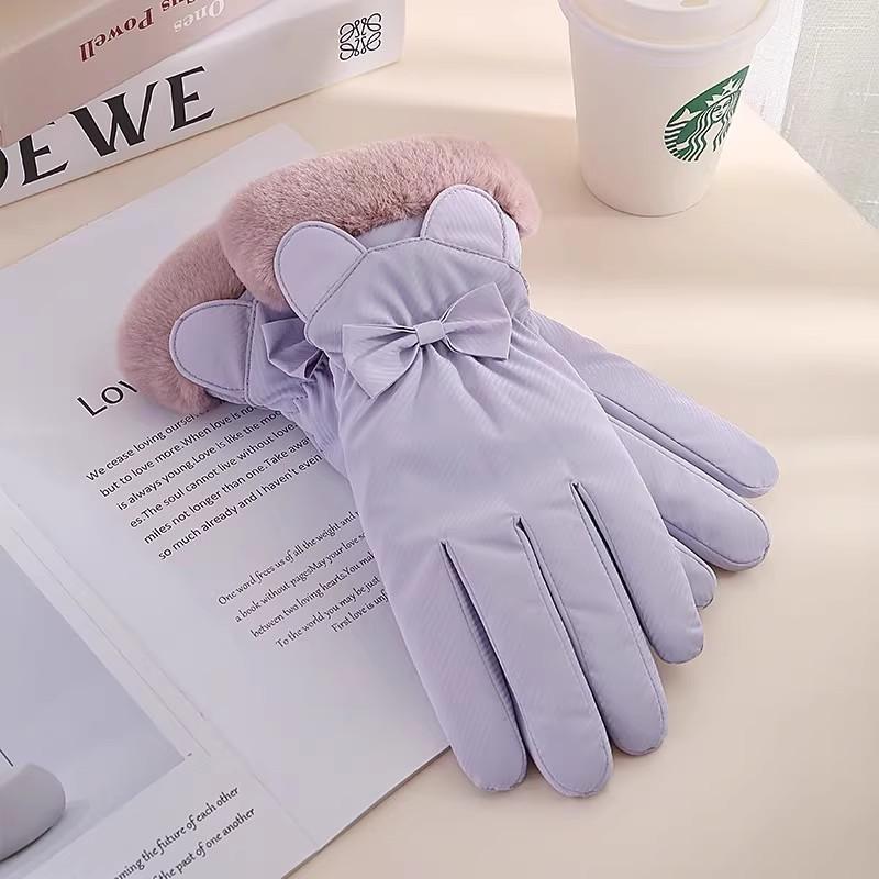 Gloves Women s Thickened Fleece Cold-proof Women s Winter Electric Vehicle Warm Cotton Gloves