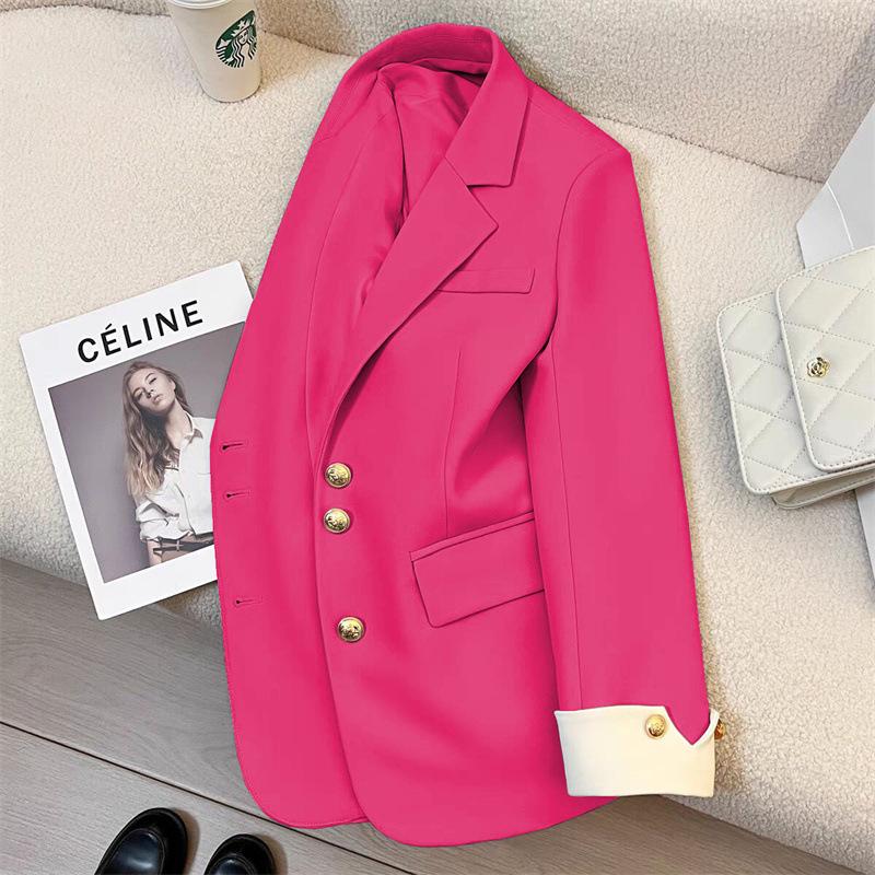 Spring/Autumn 2025 Korean-Style Loose Fashion Suit Jacket - Versatile Casual High-End Design