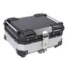 25L Motorcycle Top Box Aluminum Alloy Quick Release Water Resistant with Safety Lock Universal Rear Top Case for Helmet