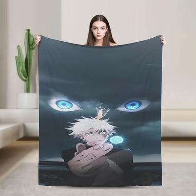 Gojo Satoru Decke Qualität Super Weich Überwurfdecke Winter Junge Mädchen Wohnzimmer Ästhetisch Tagesdecke