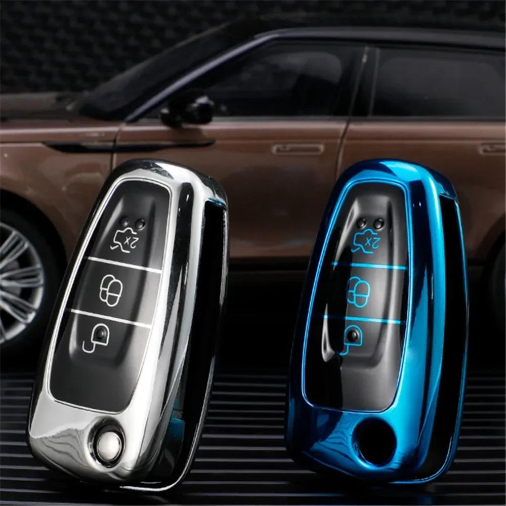 HITJ4 Car Key Cover Bag Case Shell Keychain for Ford Focus 2 3 MK3 ST RS Ecosport Kuga Escape Fiesta Fold C-Max S-Max Mondeo
