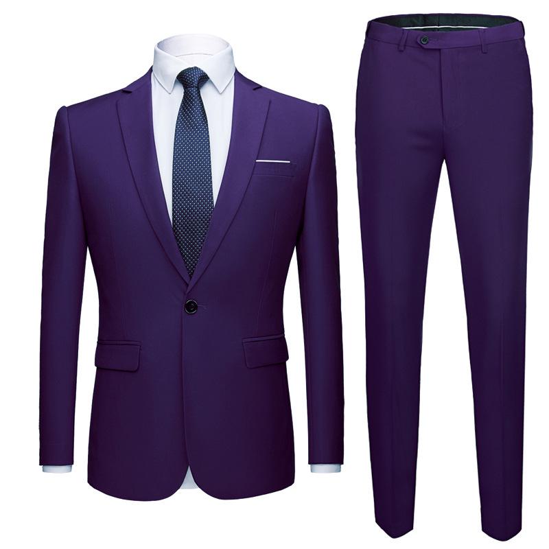 Korean Style Slim Fit Men's Professional Wedding Suit Set