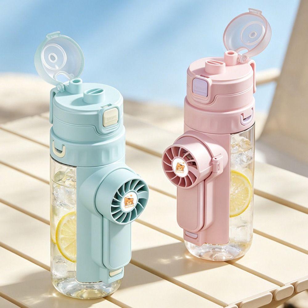 610 ML Mist Fan Water Bottle Leak-proof Sports Drinking Bottle Cold Drink Water Cup  Students