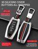 Zinc Alloy + Silicone Car Key Case Cover Shell Fob For Mitsubishi Outlander 2022 2023 2024 Control Car Interior Accessories