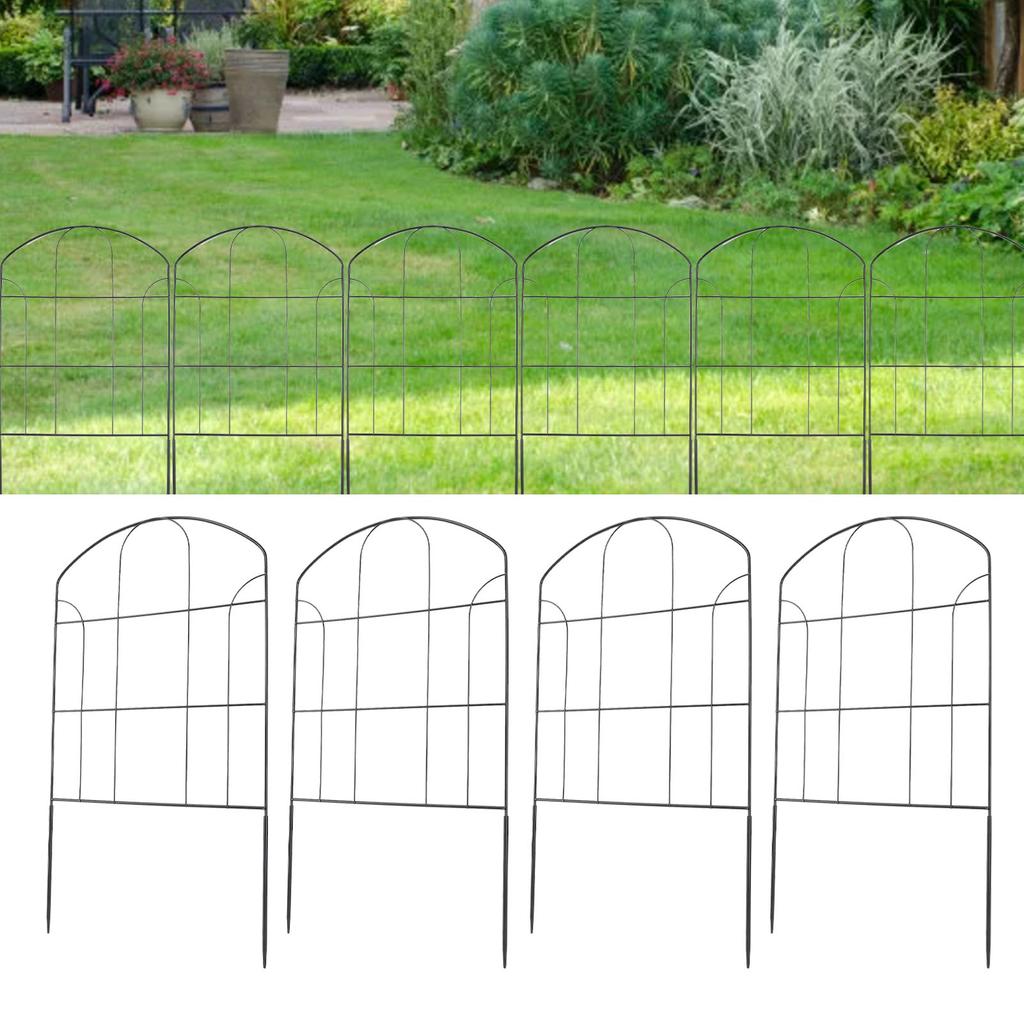 Iron Fence, Decorative Garden Border with Iron Wire Fence Panel for Flower Bed Edging, for Garden, Lawn, Terrace, Landscape, Roadside, Pet, and Vegeta