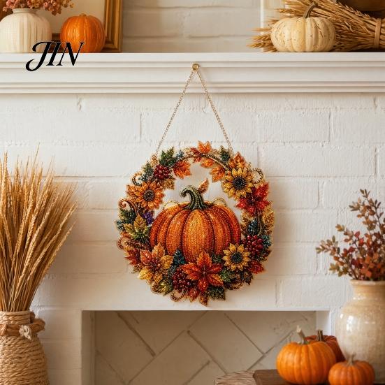 Sezonowy element dekoracyjny Dynia Akrylowy Dekor na Okno, Ornament Wianek Jesiennych Plonów na Święto Dziękczynienia Halloween, Wewnątrz Zewnątrz