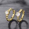 Huitan Chic Small Hoop Earrings with CZ Fashionable Earrings for Women Daily Wear Low-key Temperament Lady’s Accessories Jewelry
