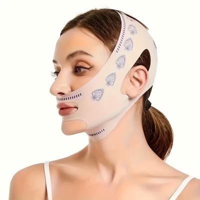 Chin Up Face Lifting Strap - Reduktor podwójnego podbródka, maska wyszczuplająca V-Line dla kobiet, hipoalergiczna, oddychająca i elastyczna