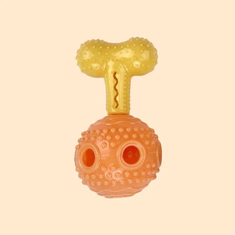 Dog Chew Toys for Teeth Cleaning Food Leakage Pet Rubber Grinding Toy for Small Medium Dogs