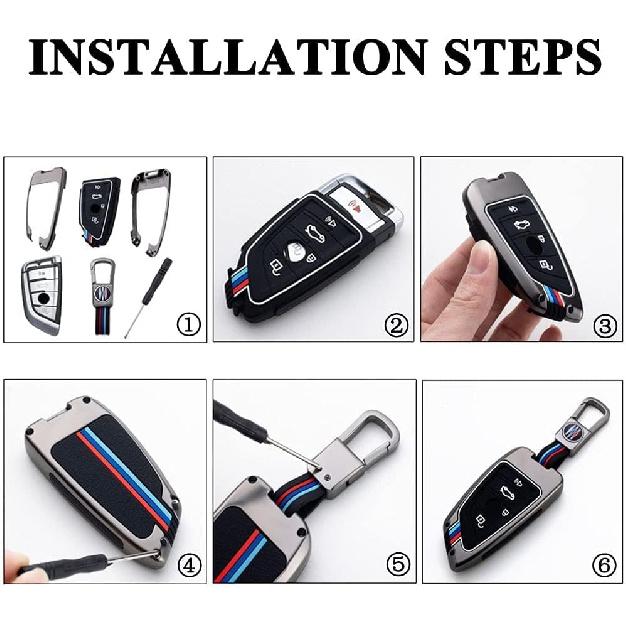 Eleganz Für BMW Autoschlüssel Hülle Abdeckung, Passend Für BMW 1 3 4 5 6 7 Serie X3 X4 M5 M6 GT3 GT5, Zinklegierung Und Silikon Fernbedienung Schlüssel Schutz (Klingentyp)