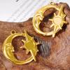 Gold Color Cabochons Accessories Stainless Steel Sun Pendants For Jewelry Making Supplies Blank Base Settings DIY Pendant Charm