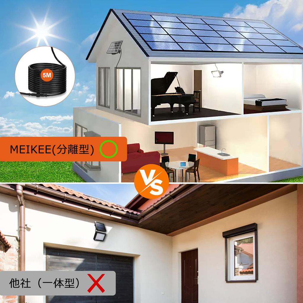 MEIKEE Vylepšený vysoký jas Tříbarevné solární světlo Venkovní Vnitřní 30w 3000lm Samostatný typ Nástěnná vestavěná žárovka Barva Denní bílé