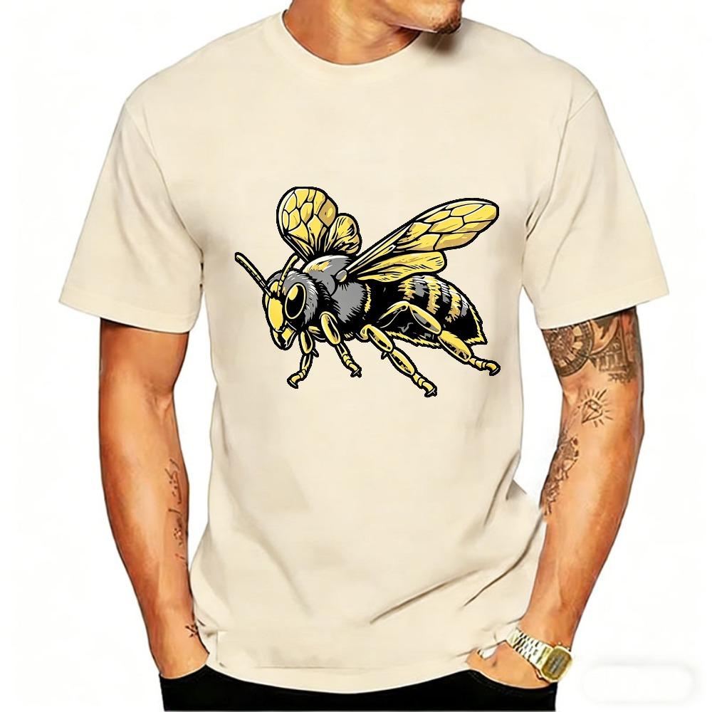 Unisexs Edgy Streetwear Yellow Bee Bold Graphic Print TShirt Summer Short Sleeve Casual Crewneck Top Harajuku Graphic T Shirts