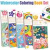 12 Sheets/Set Portable Watercolor Coloring Book - Flower Fairy/Monsters/Space Watercolor Doodle Book