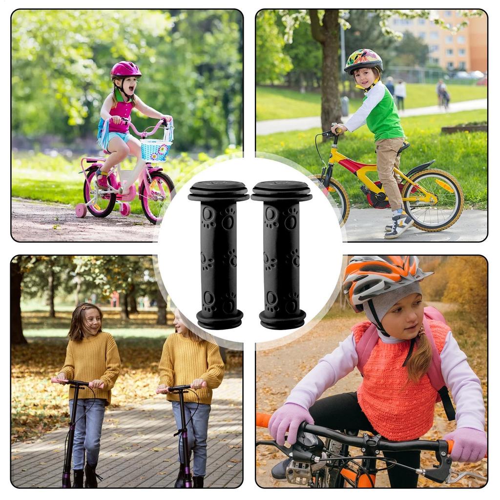 Rubber Bike Bicycle Handle Cover 1Pair Anti-skid Bar Grips Scooter Handlebar Waterproof Tricycle Handlebar For Kid Child Cycling