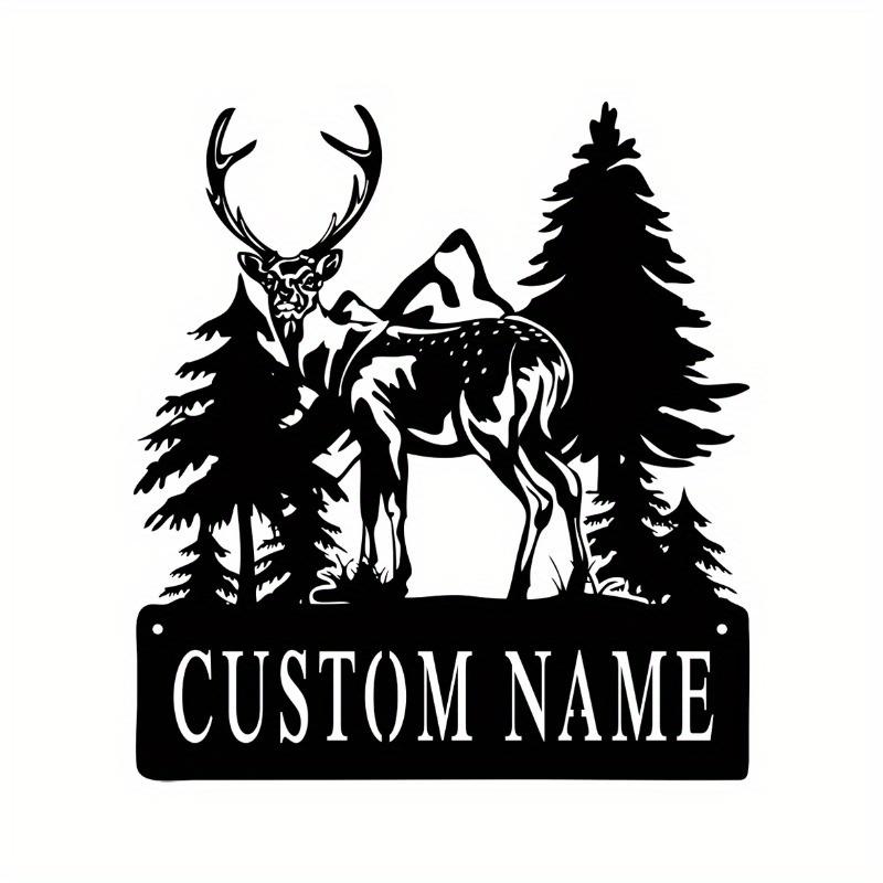 Personalized Sika Deer Metal Sign – Custom Home Number for Hunting Enthusiasts, Outdoor Wildlife Decor