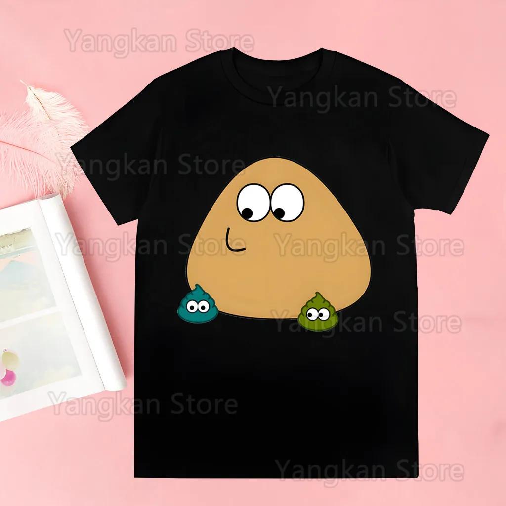 Pou Women Tshirt Harajuku Lady Letter Print T shirt Funny Female Tshirt Leisure Casual Fashion Aesthetic Tshirt