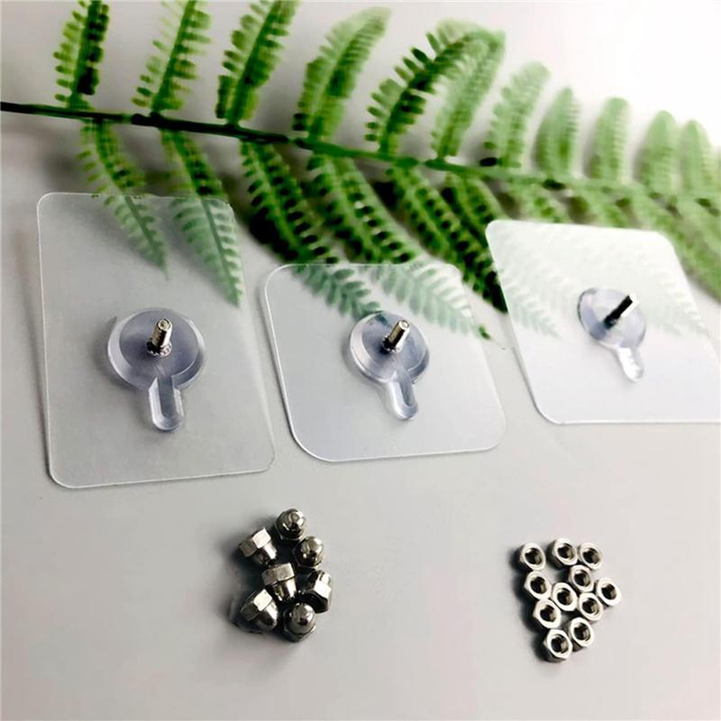 20PCS Drill Free Adhesive Hooks No Trace Screw Sticker For Bathroom Kitchen Storage Punch Free Screw Stickers