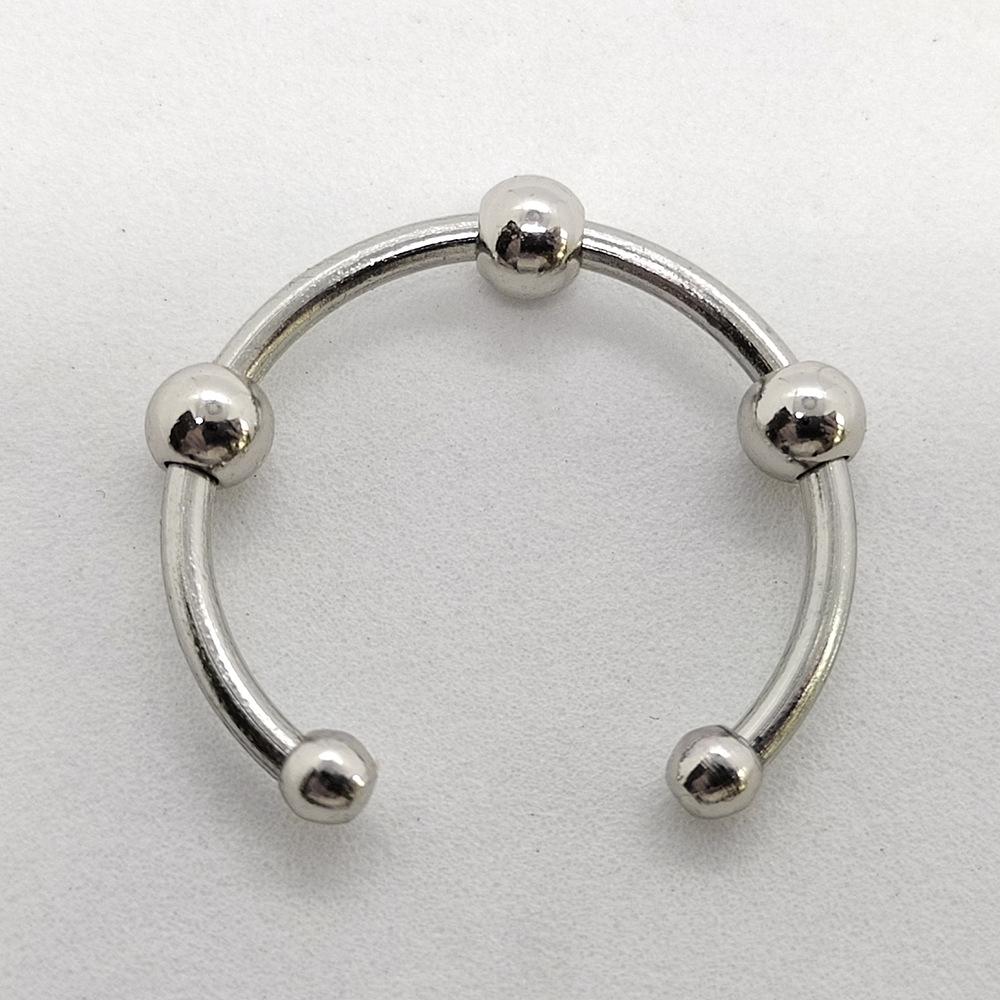 Women's Stainless Steel Anxiety Ring with Color-Retaining Beads and Rotating Feature
