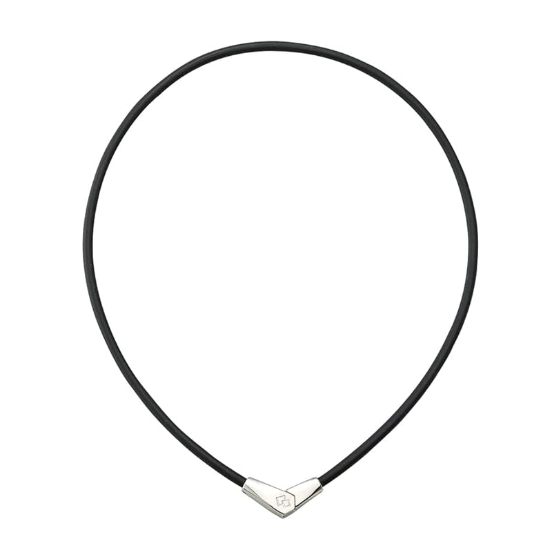 Colantotte ALT Verstellbares Halsband (L: 51cm/Schwarz x Silber) mit Geschenktüte und Grußkarte