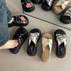 French Retro Kinky Thick-soled Heightening Cool Slippers Women's 2025 Summer New Versatile Skirt One-word Sandals