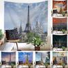 Nordic Paris Eiffel Tower Landscape Polyester Tapestry For Renting House Renovation Student Dormitory Wall Background Hanging Cloth