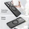 360° Rotating Magnetic Metal Stand Phone Case For Samsung Galaxy S26 Ultra S26Plus S25Ultra S24Ultra Translucent Frosted Cover