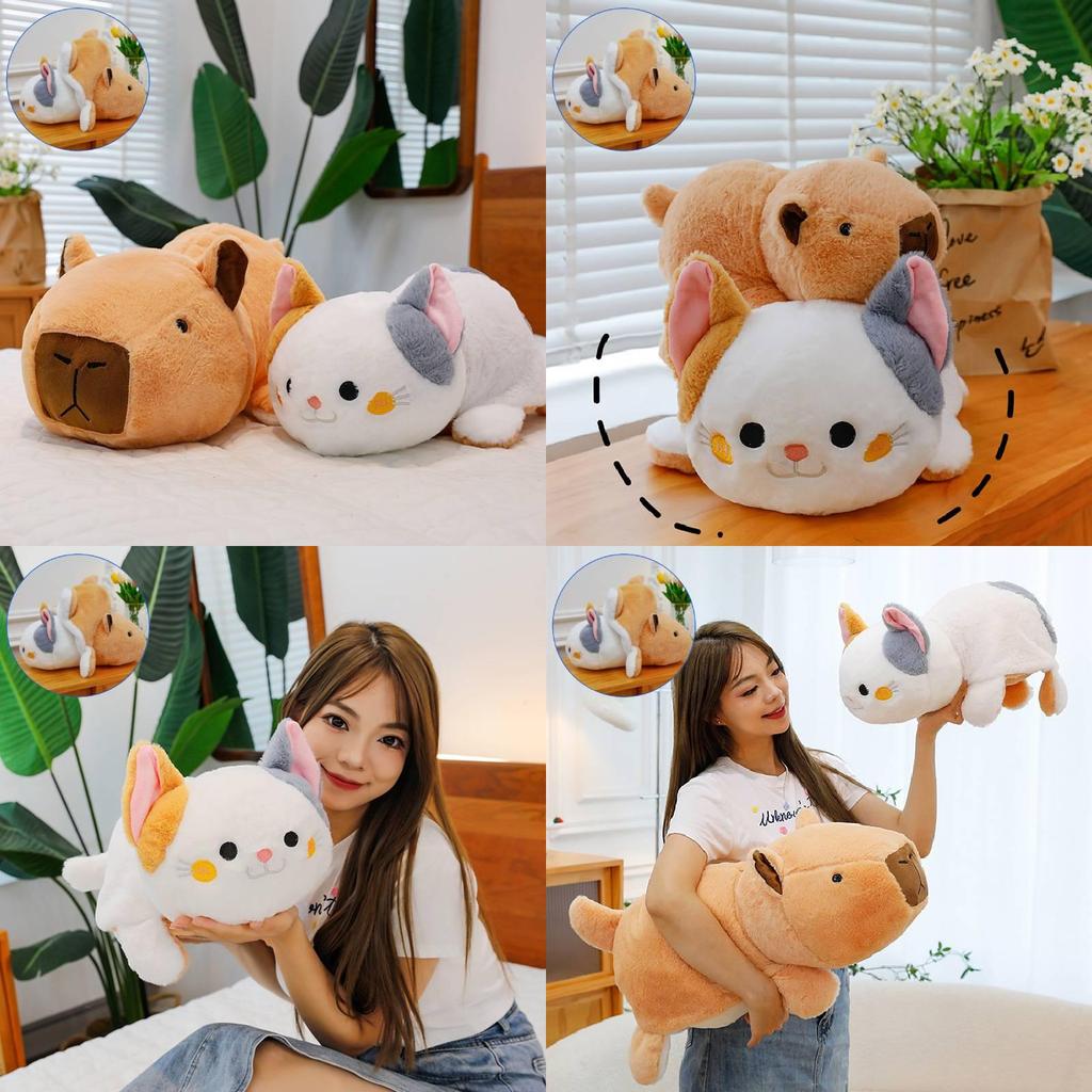 Charming Brown Capybara Plush Doll Cat Transformation Soft Toy For Kids Gift