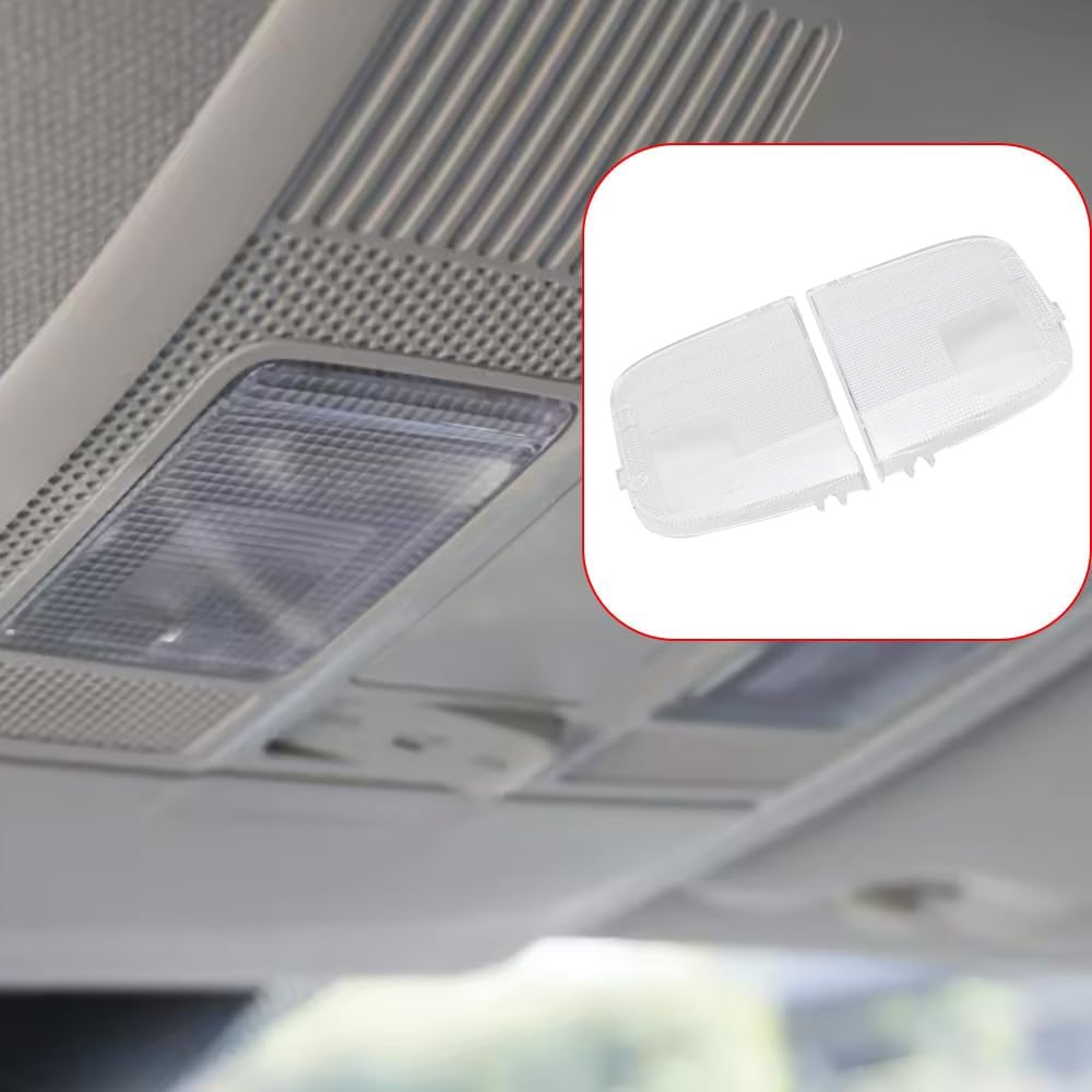Riloer Map Light Cover, 2 Pcs Car Interior Dome Light Cover, Center Dome Light Housing, Compatible with Toyota Land Cruiser Prado FJ120 2003-2009