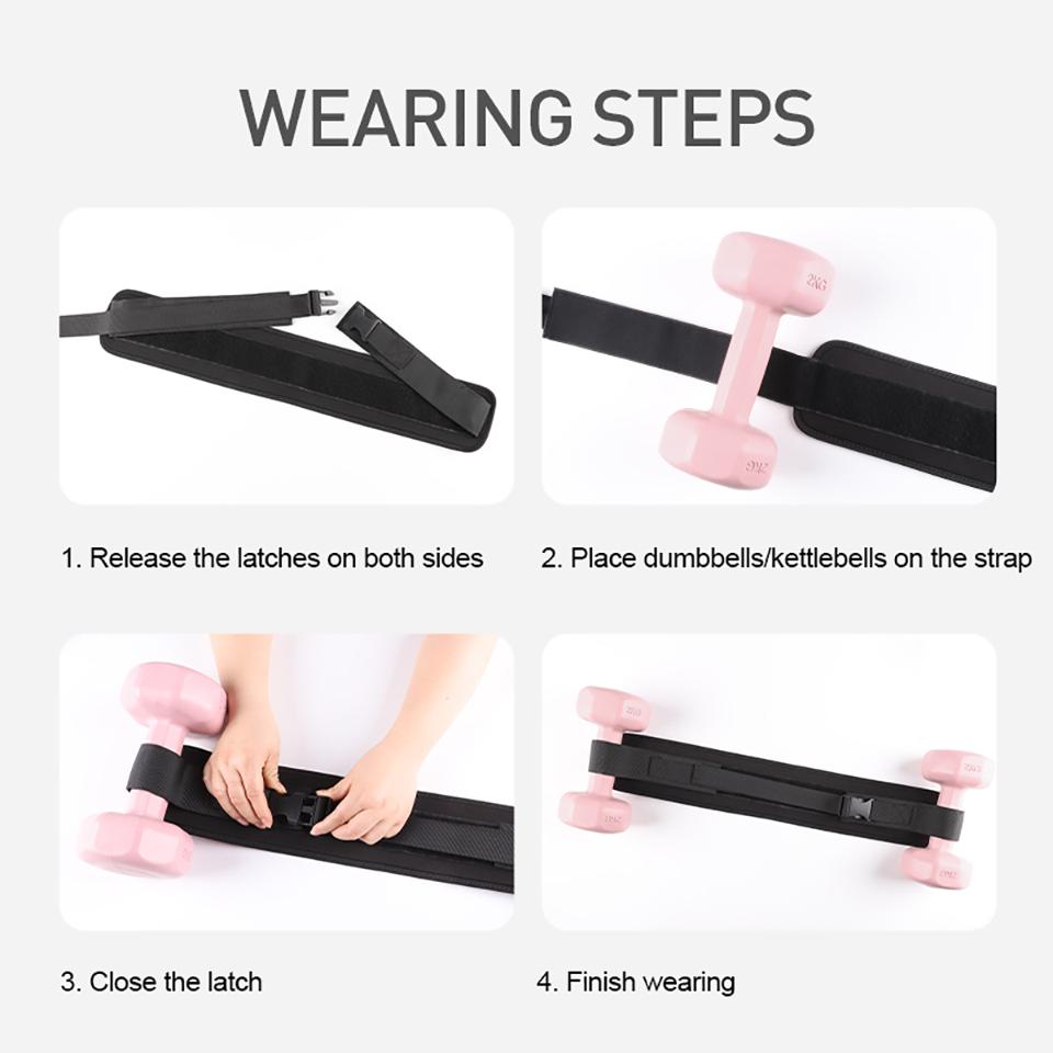 GOBYGO Weight Belt Dumbbell Weight Belt Adjustable Weight Training Safety Hip Thrust Weight Belt Gym Glute Bridge Assisted Belt