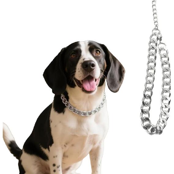 Gold Dog Chain Necklace Collar,Fashionable Cuban Link, Adjustable, Lightweight & Durable Metal Decoration (Gold, 9" (Neck Fits 8"-12"))