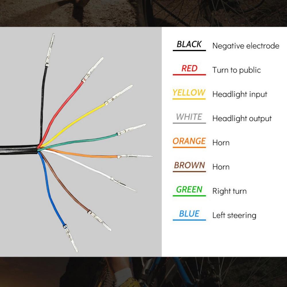 Bicycle 36V/48V Lithium-ion Conversion Horn Headlight Steering Switch