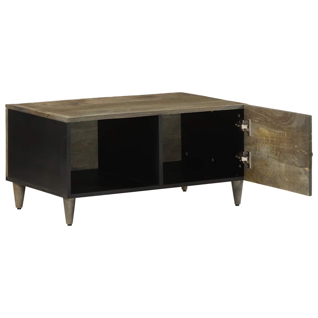 Coffee Table Light Grey 80 x 50 x 40 cm Solid Mango Wood