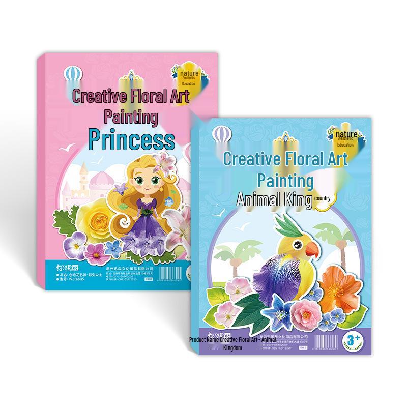 DIY Floral Art Painting Kit for Kids - Creative Educational Toy with Stickers for Boys and Girls