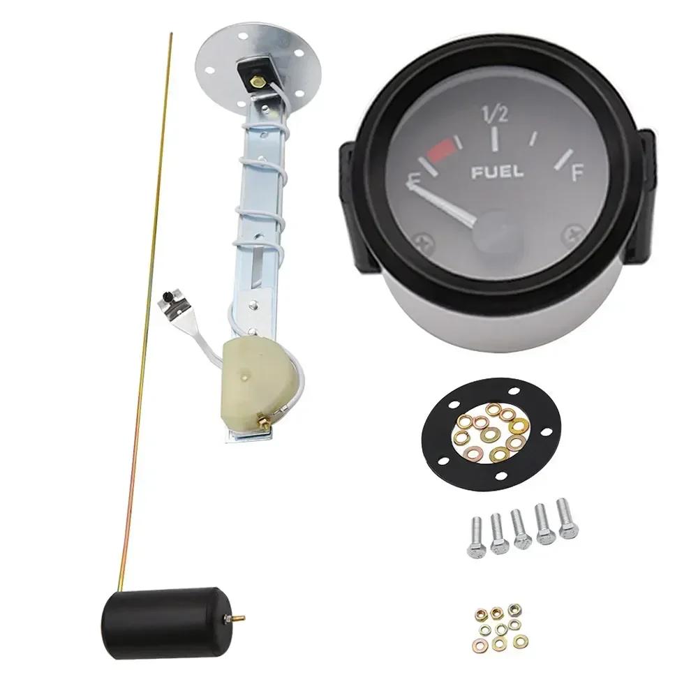 240-33ohm Fuel Level Gauge Boat Marine Fuel Tank Level Gauge White backlight with Adjustable length Fuel Float Sensor gauge with sensor