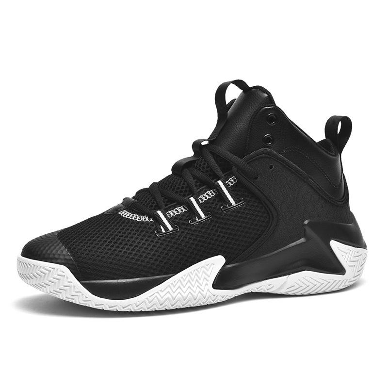 Basketball shoes men's large-size high school students actual combat training high-top shoes shock absorption and anti-collision sports and leisure