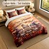 Autumn Harvest Theme Personalized 3Pcs Bedding Set Custom Text & Name 1 Sheet 2 Pillowcases Household Bedding 1pc