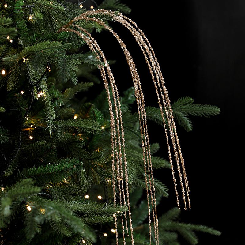 90CM Sequin Insert Wheat Ear Tassel for Christmas Tree and Floral Arrangements