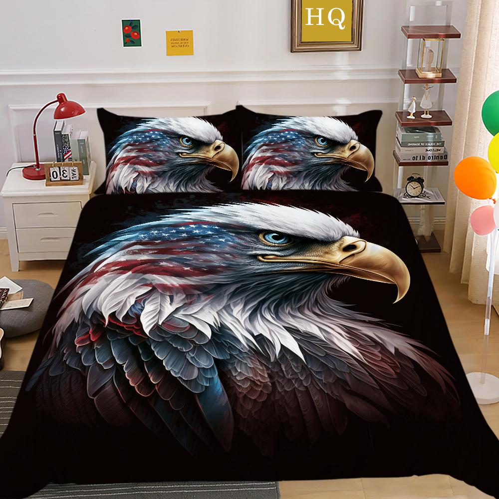 3D Eagle Printing Duvet Covers Children Teens Home Bedclothes Single Twin Bedroom Decor Polyester Bedspreads
