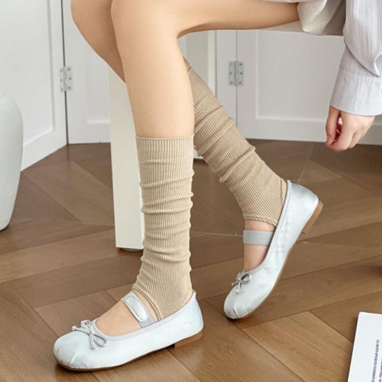 Dámské letní ponožky s poutkem Prodyšné ponožky bez špičky na lýtka Volné baletní návleky na nohy Scrunch ponožky pro ženy Jóga Tanec